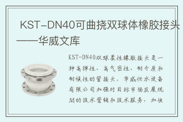 ?KST-DN40可曲挠双球体橡胶接头——华威文库